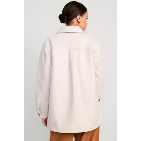 NWOT Old Navy Soft-Brushed Shacket Button-Up Shirt Jacket Oatmeal XL - Picture 2 of 9